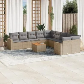 Garden sofa set with beige cushions mix 11 pieces PE rattan by , Garden sets - Ref: Foro24-3256647, Price: 693,48 €, Discount: %