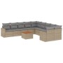 Garden sofa set with beige cushions mix 11 pieces PE rattan by , Garden sets - Ref: Foro24-3256647, Price: 681,00 €, Discount: %