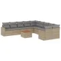 Garden sofa set with beige cushions mix 11 pieces PE rattan by , Garden sets - Ref: Foro24-3256647, Price: 693,48 €, Discount: %