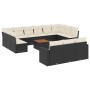 14-teiliges Gartensofa-Set mit schwarzen synthetischen Rattankissen von , Gartensets - Ref: Foro24-3256693, Preis: 822,97 €, ...