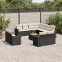Garden sofa and cushion set 13 pieces black synthetic rattan by , Garden sets - Ref: Foro24-3256721, Price: 844,06 €, Discoun...