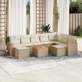 Gartensofa-Set mit beigen Kissen, 10-teilig, synthetisches Rattan von , Gartensets - Ref: Foro24-3256737, Preis: 663,62 €, Ra...