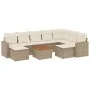 Garden sofa set with beige cushions 10 pieces synthetic rattan by , Garden sets - Ref: Foro24-3256737, Price: 663,62 €, Disco...