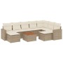 Gartensofa-Set mit beigen Kissen, 10-teilig, synthetisches Rattan von , Gartensets - Ref: Foro24-3256737, Preis: 691,68 €, Ra...