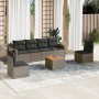 7-piece garden sofa set with gray PE rattan cushions by , Garden sets - Ref: Foro24-3256844, Price: 406,50 €, Discount: %