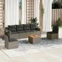 7-piece garden sofa set with gray PE rattan cushions by , Garden sets - Ref: Foro24-3256844, Price: 412,91 €, Discount: %