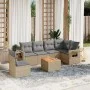 Juego de sofás jardín con cojines beige mezcla 7 pzas ratán PE de , Conjuntos de jardín - Ref: Foro24-3256920, Precio: 454,34...