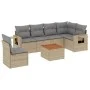 Gartensofa-Set mit beigem Kissenmix, 7-teilig aus PE-Rattan von , Gartensets - Ref: Foro24-3256920, Preis: 454,94 €, Rabatt: %