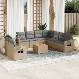 Gartensofa-Set mit beigen Kissen, 10-teilig, synthetisches Rattan von , Gartensets - Ref: Foro24-3256962, Preis: 682,43 €, Ra...