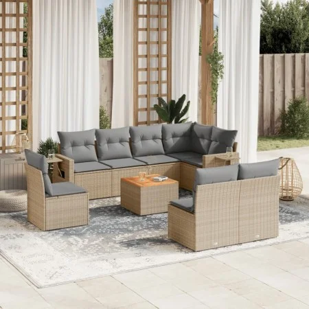 Garden sofa set with beige cushions mix 9 pieces PE rattan by , Garden sets - Ref: Foro24-3256934, Price: 568,52 €, Discount: %