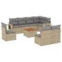 Garden sofa set with beige cushions mix 9 pieces PE rattan by , Garden sets - Ref: Foro24-3256934, Price: 568,52 €, Discount: %