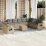 Garden sofa set with beige cushions mix 11 pieces PE rattan by , Garden sets - Ref: Foro24-3256969, Price: 745,82 €, Discount: %