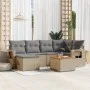 Gartensofa-Set mit beigem Kissenmix, 7-teilig aus PE-Rattan von , Gartensets - Ref: Foro24-3256997, Preis: 465,80 €, Rabatt: %