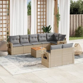 Juego de sofás jardín con cojines beige mezcla 9 pzas ratán PE de , Conjuntos de jardín - Ref: Foro24-3256983, Precio: 638,81...