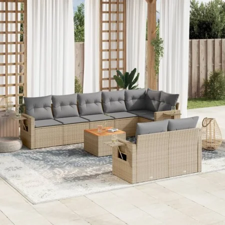 Garden sofa set with beige cushions mix 9 pieces PE rattan by , Garden sets - Ref: Foro24-3256983, Price: 639,58 €, Discount: %