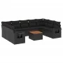 Garden sofa set 10 pieces with black synthetic rattan cushions by , Garden sets - Ref: Foro24-3257035, Price: 664,63 €, Disco...