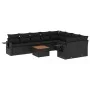 Garden sofa set 10 pieces with black synthetic rattan cushions by , Garden sets - Ref: Foro24-3257049, Price: 664,63 €, Disco...