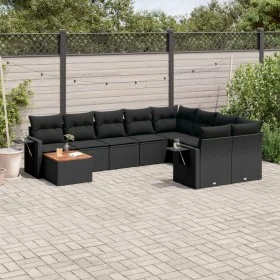Gartensofa-Set, 10-teilig, schwarze Kissen aus synthetischem Rattan von , Gartensets - Ref: Foro24-3257056, Preis: 664,63 €, ...
