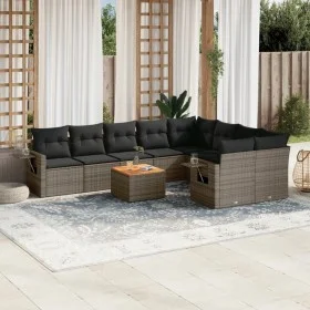 10-teilige Gartensofagarnitur mit grauen synthetischen Rattankissen von , Gartensets - Ref: Foro24-3257054, Preis: 611,46 €, ...