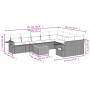 10-piece garden sofa set with gray synthetic rattan cushions by , Garden sets - Ref: Foro24-3257054, Price: 621,67 €, Discoun...