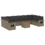 11-piece garden sofa set and gray synthetic rattan cushions by , Garden sets - Ref: Foro24-3257068, Price: 655,19 €, Discount: %