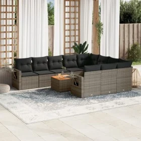 11-teilige Gartensofagarnitur und graue synthetische Rattankissen von , Gartensets - Ref: Foro24-3257075, Preis: 655,19 €, Ra...