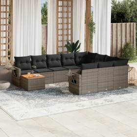 11-teilige Gartensofagarnitur und graue synthetische Rattankissen von , Gartensets - Ref: Foro24-3257082, Preis: 644,93 €, Ra...