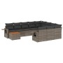 11-piece garden sofa set and gray synthetic rattan cushions by , Garden sets - Ref: Foro24-3257082, Price: 644,93 €, Discount: %