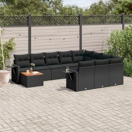 11-piece garden sofa set and black synthetic rattan cushions by , Garden sets - Ref: Foro24-3257077, Price: 690,32 €, Discoun...