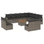 Gartensofa-Set mit Kissen, 13-teilig, graues synthetisches Rattan von , Gartensets - Ref: Foro24-3257145, Preis: 798,95 €, Ra...