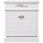 Mueble zapatero de madera de Paulownia blanco 50x28x58 cm de vidaXL, Zapateros y organizadores de calzado - Ref: Foro24-28408...