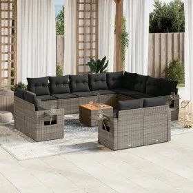 Garden sofa set with cushions 13 pieces gray synthetic rattan by , Garden sets - Ref: Foro24-3257166, Price: 908,98 €, Discou...