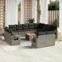 Garden sofa set with cushions 13 pieces gray synthetic rattan by , Garden sets - Ref: Foro24-3257166, Price: 908,98 €, Discou...