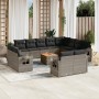 Gartensofa-Set mit Kissen, 13-teilig, graues synthetisches Rattan von , Gartensets - Ref: Foro24-3257166, Preis: 897,14 €, Ra...