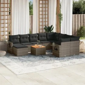 11-piece garden sofa set and gray synthetic rattan cushions by , Garden sets - Ref: Foro24-3257187, Price: 656,99 €, Discount: %