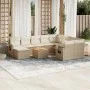 11-teiliges Gartensofa-Set mit beigen synthetischen Rattankissen von , Gartensets - Ref: Foro24-3257185, Preis: 754,33 €, Rab...