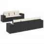 8-teiliges Gartensofa-Set und schwarze synthetische Rattankissen von , Gartensets - Ref: Foro24-3254663, Preis: 531,07 €, Rab...