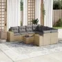 9-piece garden sofa set with beige synthetic rattan cushions by , Garden sets - Ref: Foro24-3254696, Price: 635,76 €, Discoun...