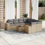 9-teiliges Gartensofa-Set mit beigen synthetischen Rattankissen von , Gartensets - Ref: Foro24-3254696, Preis: 623,31 €, Raba...