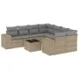 9-piece garden sofa set with beige synthetic rattan cushions by , Garden sets - Ref: Foro24-3254696, Price: 635,76 €, Discoun...