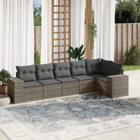 6-teiliges Gartenmöbel-Set und graue synthetische Rattankissen von , Gartensets - Ref: Foro24-3254927, Preis: 400,33 €, Rabat...