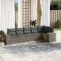 6-piece garden furniture set and gray synthetic rattan cushions by , Garden sets - Ref: Foro24-3254927, Price: 400,91 €, Disc...