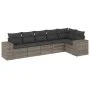 6-piece garden furniture set and gray synthetic rattan cushions by , Garden sets - Ref: Foro24-3254927, Price: 400,91 €, Disc...