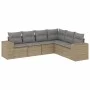 Garden sofa set with cushions 6 pieces beige synthetic rattan by , Garden sets - Ref: Foro24-3254946, Price: 439,35 €, Discou...