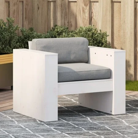 Gartensofa aus massivem weißem Kiefernholz 79x60x62 cm von , Outdoor-Sofas - Ref: Foro24-832366, Preis: 92,35 €, Rabatt: %