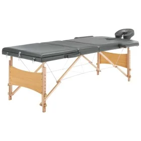 Massageliege 3 Zonen Anthrazit Holzstruktur 186x68 cm von vidaXL, Massageliegen - Ref: Foro24-110172, Preis: 149,07 €, Rabatt: %