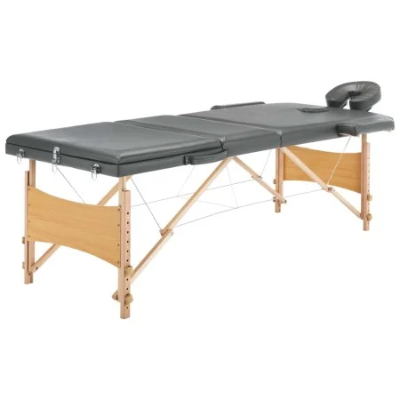 Massage table 3 zones anthracite wood structure 186x68 cm by vidaXL, massage tables - Ref: Foro24-110172, Price: 149,07 €, Di...