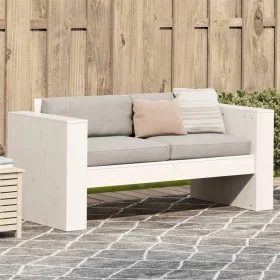 2-Sitzer-Gartensofa aus massivem weißem Kiefernholz, 134 x 60 x 62 cm von , Outdoor-Sofas - Ref: Foro24-832370, Preis: 142,94...