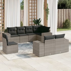 8-piece garden sofa set and gray synthetic rattan cushions by , Garden sets - Ref: Foro24-3255177, Price: 585,46 €, Discount: %