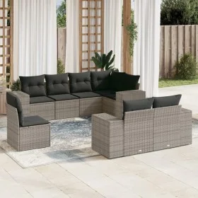 8-teiliges Gartensofa-Set und graue synthetische Rattankissen von , Gartensets - Ref: Foro24-3255177, Preis: 567,32 €, Rabatt: %